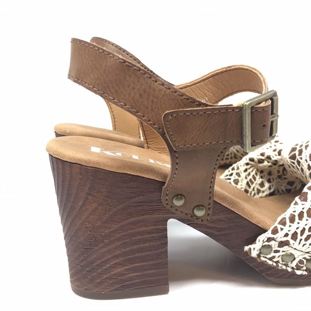 Kork Ease Natalia Women’s Slingback Sandals Platform Block Heel Crochet Size 8M - Picture 2 of 10